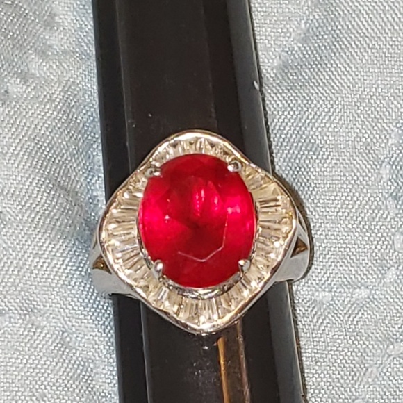 Sterling Silver Ruby Ring - Picture 1 of 4